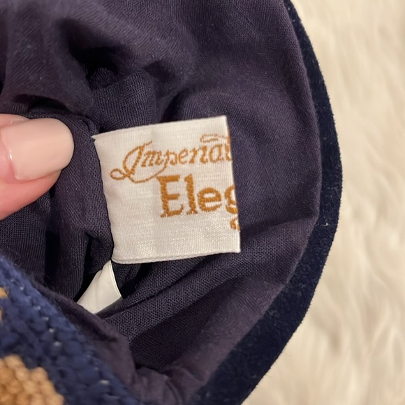 Vintage Needlepoint Stocking Cherub Angel Navy Blue Velour Christmas Wool - Picture 4 of 7